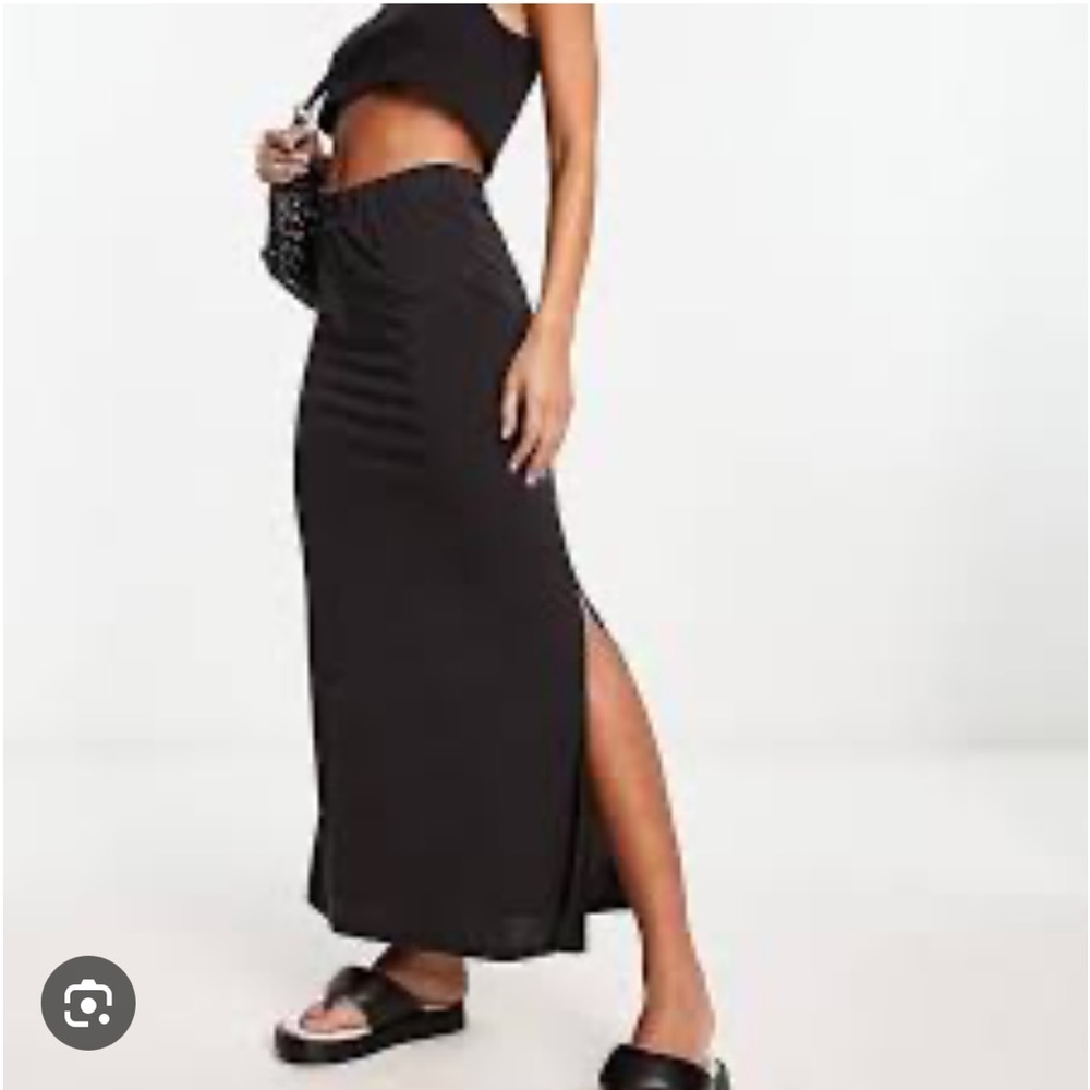 Vintage Y2K NYC Moschino Jeans black long skirt long slit never worn 40/6 Italy